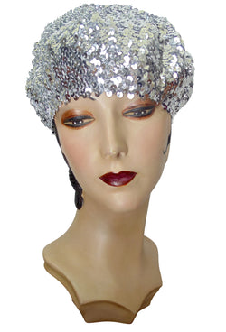 Super Chic Deco Sequin 1920's Style French Beret - Silver - The Deco Haus