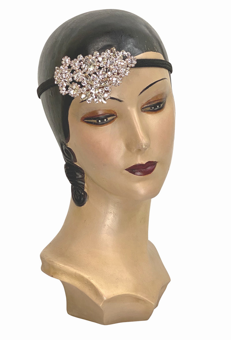 The Crystal 1920s Art Deco Flapper Ornamentale Headband - Gold