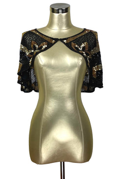 The Deco Luxe Sequin Beaded Vintage 1930's Capelet - The Deco Haus