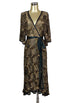 The Femme Fatale 1920s Glamour Vintage Wrap Dress - Antique Gold on Kohl The Deco Haus