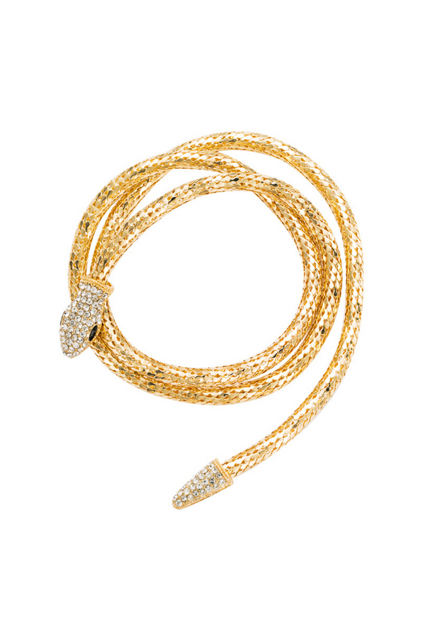 The Gold Mesh Theda Bara Art Deco Egyptian Long Snake Necklace