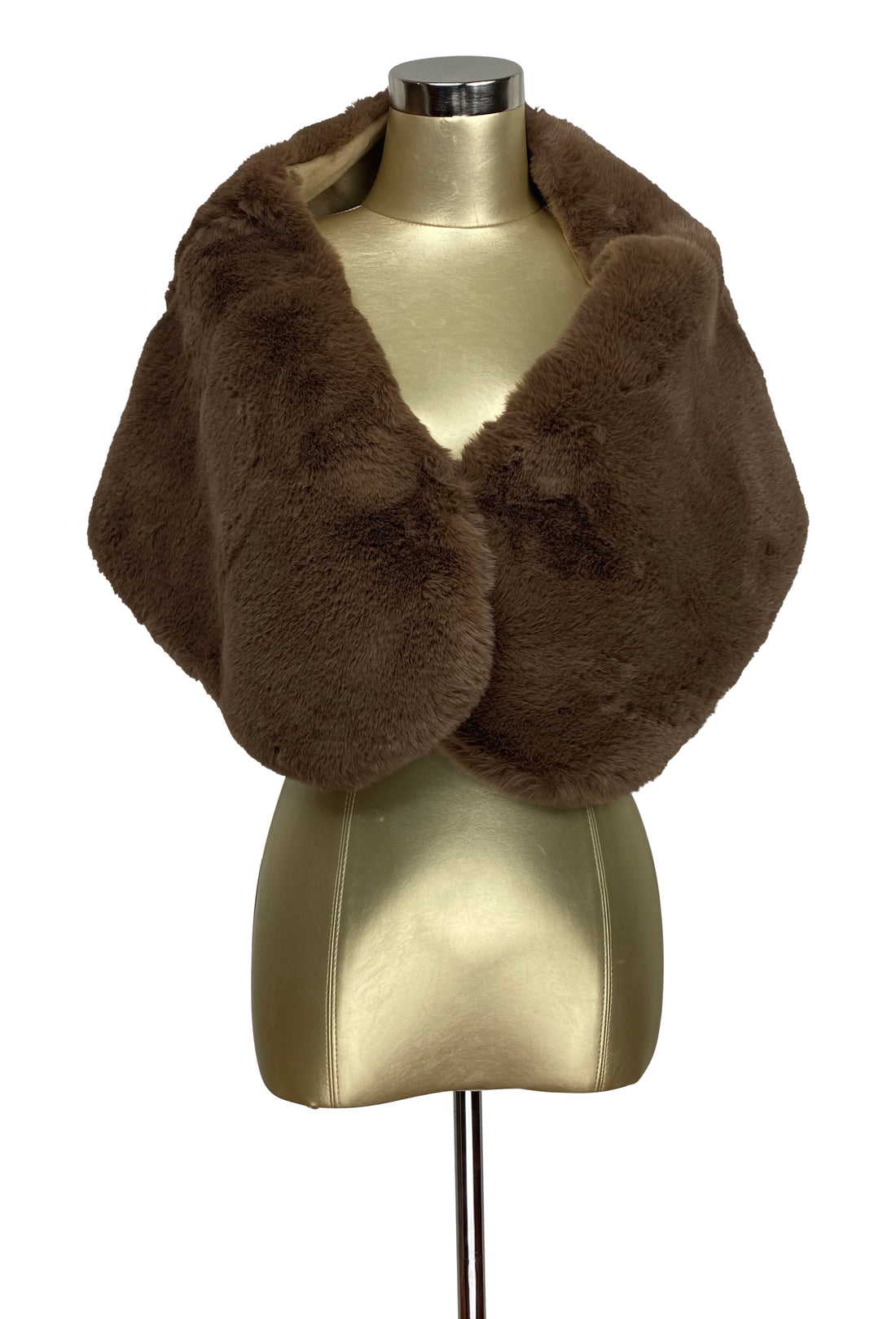 The Marilyn Luxury Vintage Faux Fur Shrug Wrap - Chocolate Brown The Deco Haus
