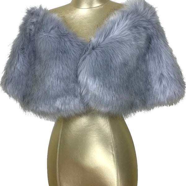 Blue faux hotsell fur shrug