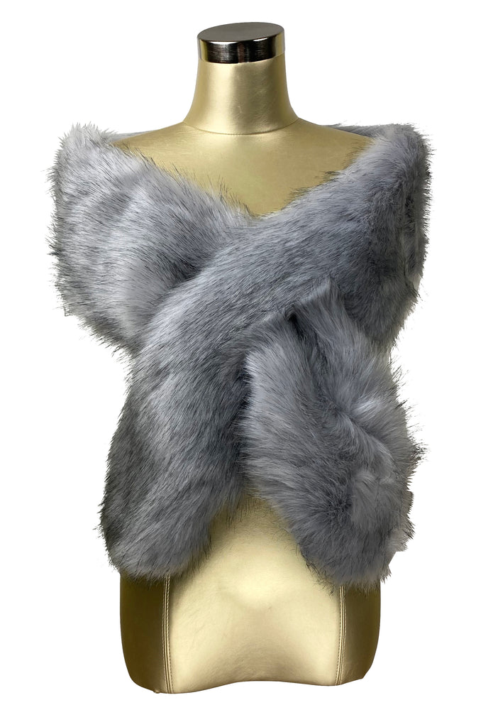 Grey fur sale shrug