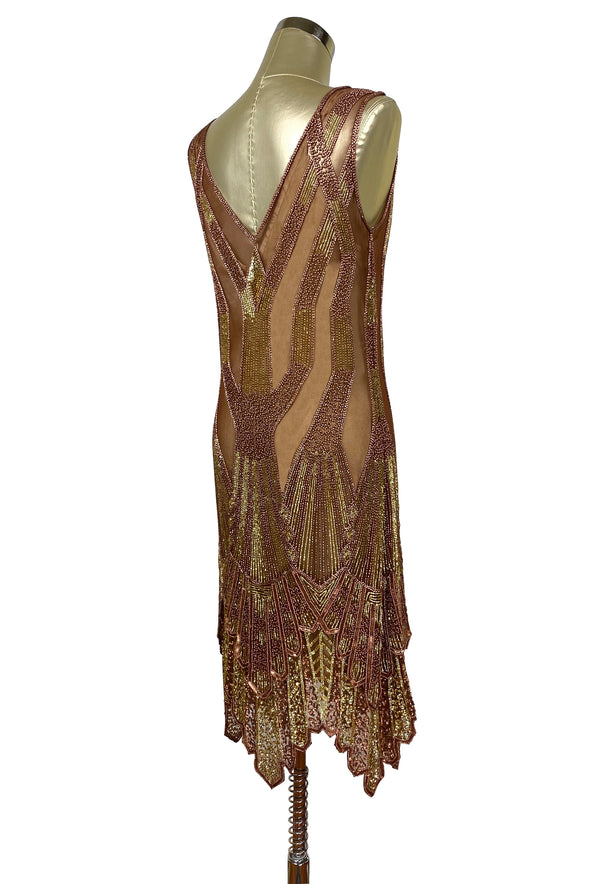 The Paris 1920's Handkerchief Art Deco Gown - Copper Gold - Special Edition - The Deco Haus