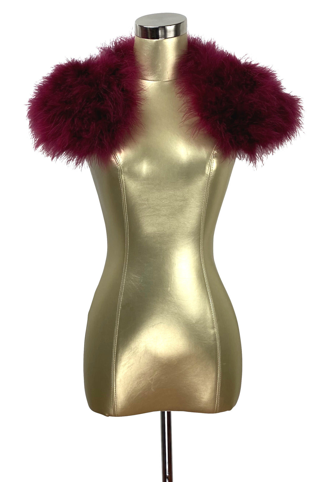 The Parisian Luxury Ostrich Vintage Feather Shrug Wrap - Blood Red The Deco Haus