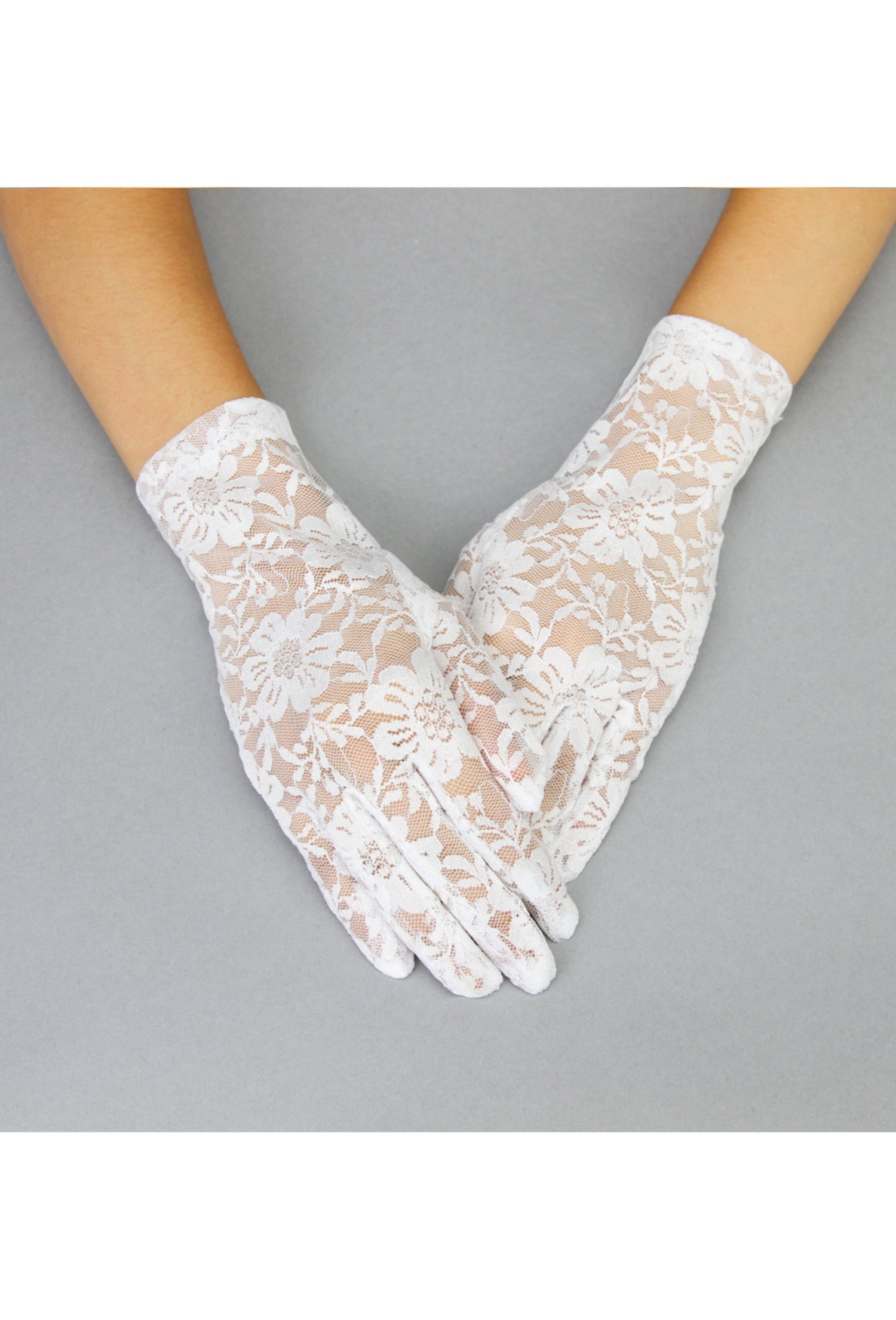 The Victorian Lace Vintage Driving Glove - White The Deco Haus