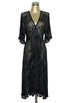 The Femme Fatale 1920s Glamour Vintage Wrap Dress - Kohl - The Deco Haus