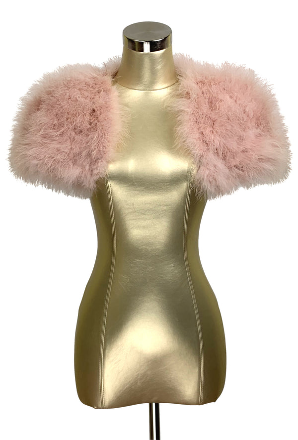 The Parisian Luxury Ostrich Vintage Feather Shrug Wrap - Vintage Pink - The Deco Haus