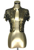 The Vintage Art Nouveau Hand Beaded Sequin Bolero Jacket - Gold on Black The Deco Haus
