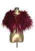 Ultra Ostrich Hollywood Glamour 1930s Vintage Style Harlow Wrap - Blood Red - The Deco Haus