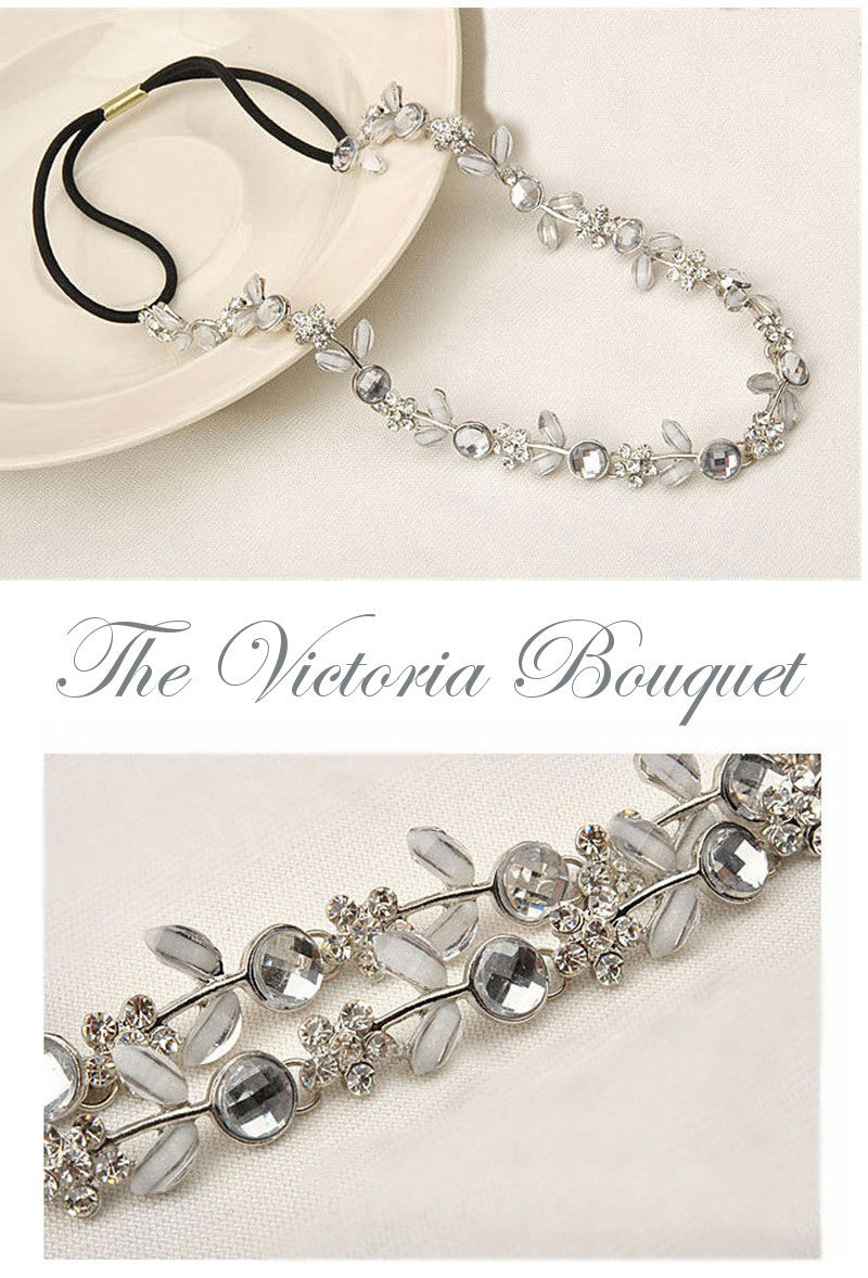 Diamante Vintage Style 1920's Flapper Headband - The Victoria Bouquet - The Deco Haus