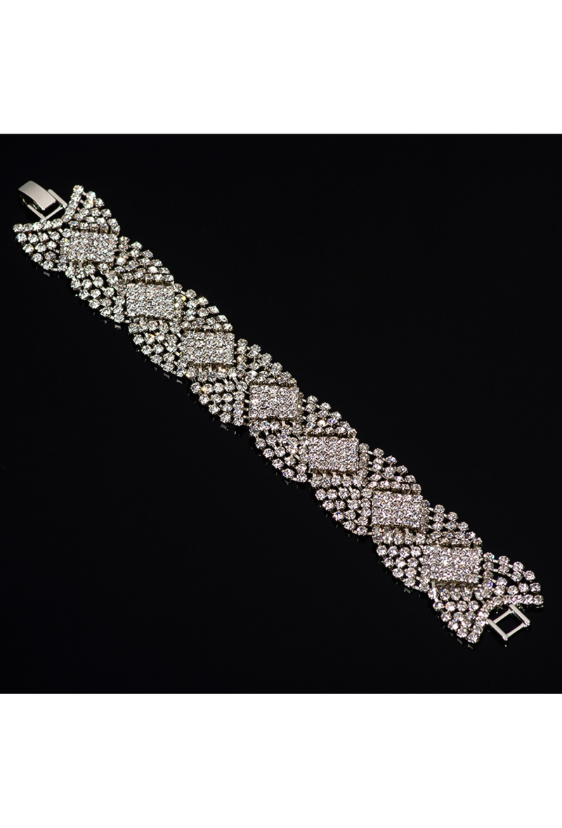 Vintage Hollywood Regency 50's Rhinestone Lamarr Bracelet