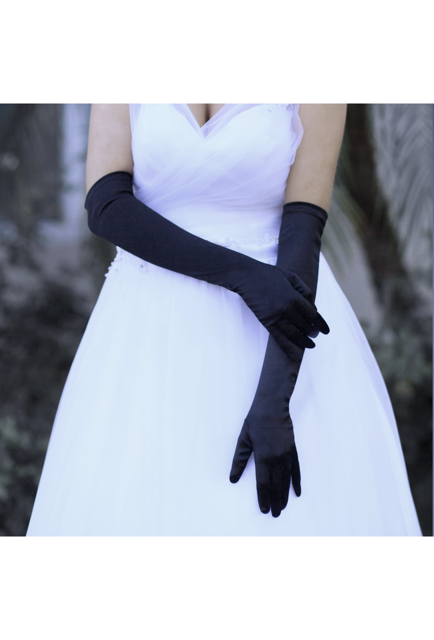 Vintage Style Satin Long Opera Evening Glove - Midnight Blue Vintage Style Satin Long Opera Evening Glove - Midnight Blue