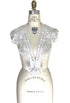 Vintage Luxe Hand Beaded Cutout Victorian Collar Capelet - White The Deco Haus