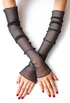 Vintage Style Sheer Glitter Nylon Mesh Fingerless Opera Evening Glove - Black - The Deco Haus