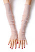 Vintage Style Sheer Glitter Nylon Mesh Fingerless Opera Evening Glove - Rose Pink - The Deco Haus