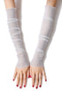 Vintage Style Sheer Glitter Nylon Mesh Fingerless Opera Evening Glove - White - The Deco Haus