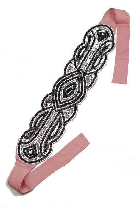 The Patou 1920s Silk Flapper Bandeau - Blush - The Deco Haus