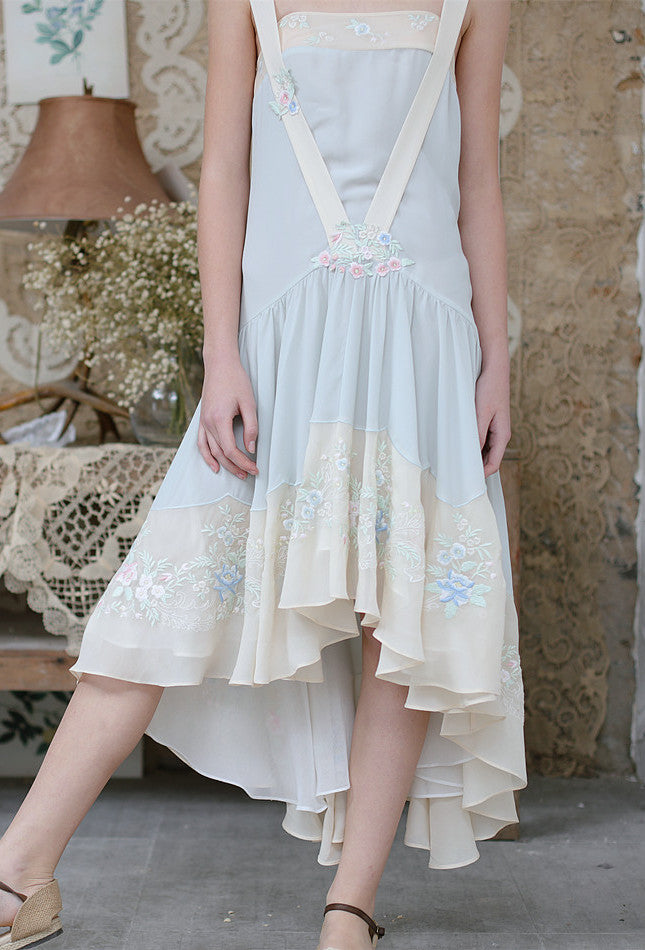The Les Fleurs Vintage French 1920's Romance Chiffon Gown - The Deco Haus